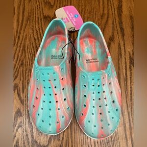 💦Lily&Dan Water Shoes💦Kids size 9/10 unisex orange green and white NWT